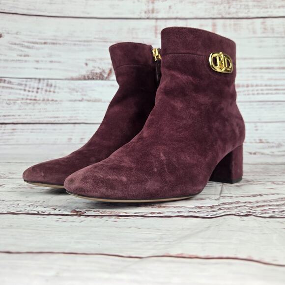 Ralph Lauren Women's Wynne Ankle Boots Size 6.5B Suede Leather Bordeaux Wine - Picture 3 of 10